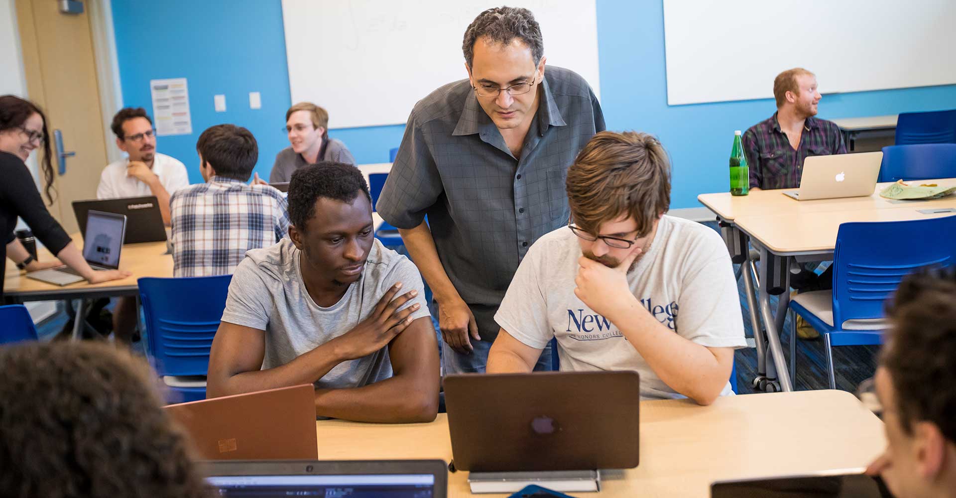 professor and students in a classroom